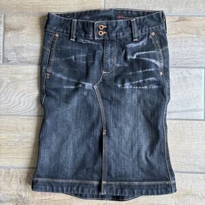 AG Adriano Goldschmied Denim Skirt Women 24R Dark Wash Distressed Mini‎ Skirt